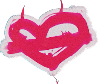 an image of a pink heart with horns on it